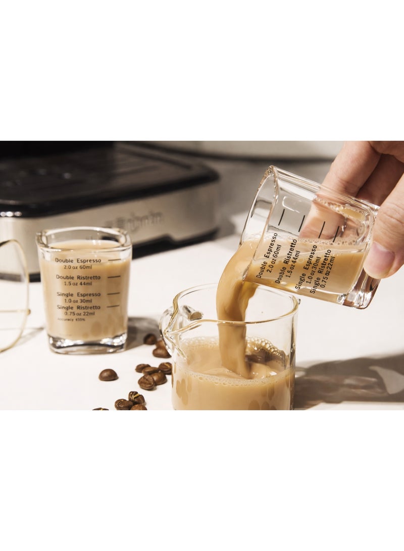 كوب معيار زجاج مدرّج بتصميم مربع، كوب إسبرسو بمقياس واضح لقياس السوائل بدقة، مناسب لتحضير القهوة والمشروبات والاستخدام اليومي في المطبخ - Image 4